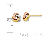 14k Tri-Color Polished Love Knot Post Earrings