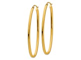 14k Yellow Gold 53mm x 2mm Large Oval Hoop Earrings