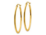 14k Yellow Gold 17mm x 2mm Oval Hoop Earrings