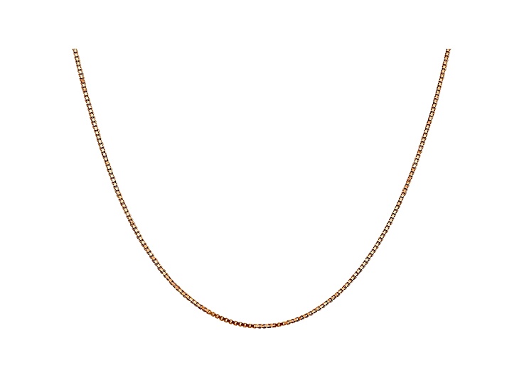 14k Rose Gold 1.1mm Box Link Chain 18"