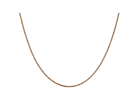 14k Rose Gold 1.1mm Box Link Chain 24"