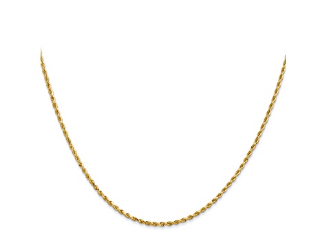 14k Yellow Gold 1.50mm Diamond Cut Rope with Lobster Clasp Chain 16"