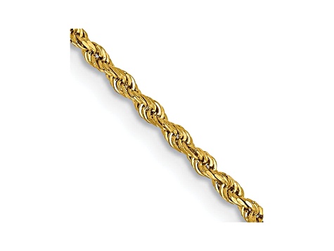 14k Yellow Gold 1.50mm Diamond Cut Rope with Lobster Clasp Chain 22"