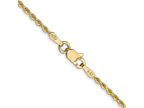 14k Yellow Gold 1.50mm Diamond Cut Rope with Lobster Clasp Chain 22"