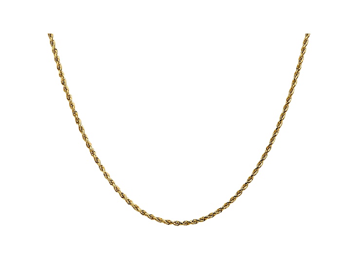 14k Yellow Gold 1.75mm Diamond Cut Rope with Lobster Clasp Chain 16"