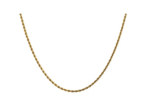 14k Yellow Gold 1.75mm Diamond Cut Rope with Lobster Clasp Chain 24"