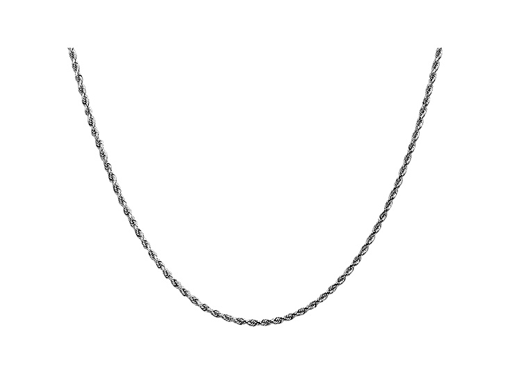 14k White Gold 1.75mm Diamond Cut Rope Chain 18"