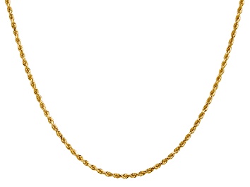 Picture of 14k Yellow Gold 2mm Diamond Cut Rope with Lobster Clasp Chain 26"
