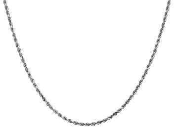 14k White Gold 2mm Diamond Cut Rope 