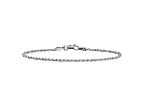 14k White Gold 1.50mm Diamond-cut Rope with Lobster Clasp Chain. Available in sizes 7 or 8 inches.