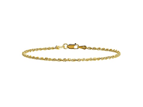 14k Yellow Gold 1.75mm Diamond-cut Rope with Lobster Clasp Chain. Available in sizes 7 or 8 inches
