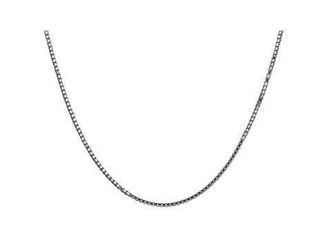 14k White Gold 1.35mm Box Chain 20"