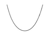 Rhodium over 14k White Gold 1.3mm Box Chain