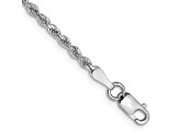 14k White Gold 2mm Diamond-cut Rope with Lobster Clasp Chain. Available in sizes 7 or 8 inches.