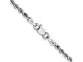 14k White Gold 2.25mm Diamond-cut Rope with Lobster Clasp Chain. Available in sizes 7 or 8 inches.