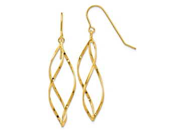 Picture of 14k Yellow Gold Swirl Dangle Earrings