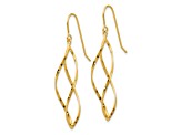 14k Yellow Gold Swirl Dangle Earrings