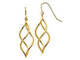 14k Yellow Gold Swirl Dangle Earrings