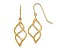 14k Yellow Gold Polished Short Twisted Dangle Earrings