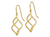 14k Yellow Gold Polished Short Twisted Dangle Earrings