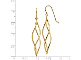 14k Yellow Gold Polished Long Twisted Dangle Earrings