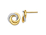 14k Two-tone Polished Intertwined Circles Post Earrings