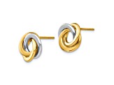 14k Two-tone Polished Intertwined Circles Post Earrings