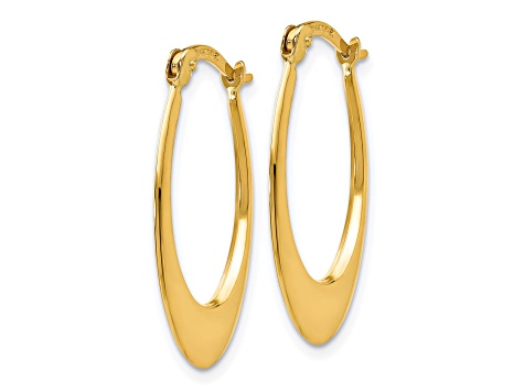 14k Yellow Gold 11mm x 1mm Polished Hoop Earrings