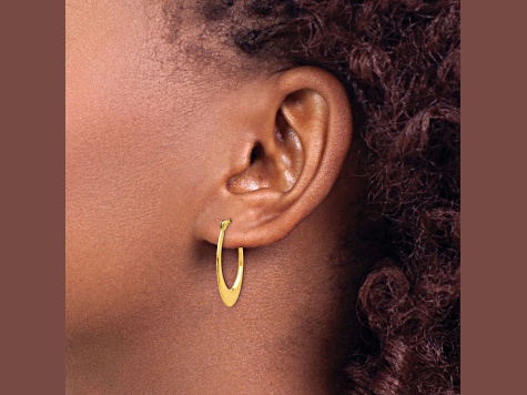 14k Yellow Gold 11mm x 1mm Polished Hoop Earrings