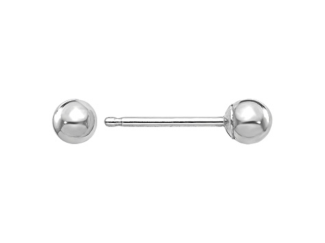 14k White Gold Polished 3mm Ball Post Earrings