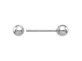 14k White Gold Polished 3mm Ball Post Earrings