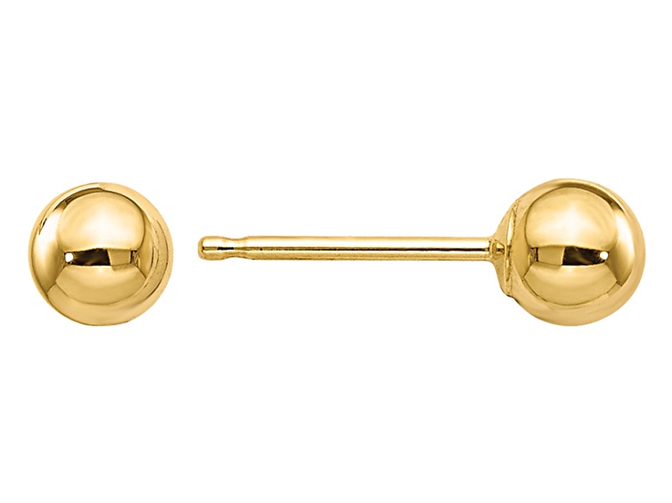 14k Yellow Gold Polished 4mm Ball Post Earrings