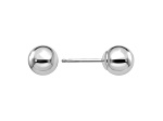 14k White Gold Polished 6mm Ball Post Earrings