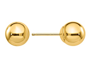 14k Yellow Gold Polished 7mm Ball Post Earrings