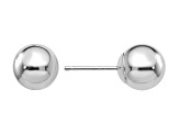 14k White Gold Polished 7mm Ball Post Earrings