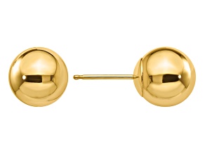 14k Yellow Gold Polished 8mm Ball Post Earrings