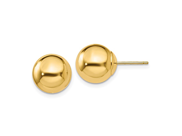 14k Yellow Gold Polished 10mm Ball Post Earrings