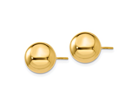 14k Yellow Gold Polished 10mm Ball Post Earrings