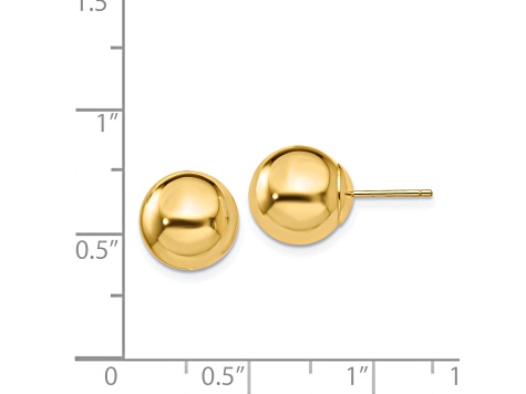 14k Yellow Gold Polished 10mm Ball Post Earrings