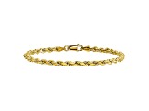14k Yellow Gold 3.5mm Diamond-cut Rope with Lobster Clasp Chain. Available in sizes 7 or 8 inches.