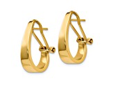 14k Yellow Gold 18mm x 5mm Polished J-Hoop Omega Back Post Earrings