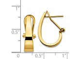 14k Yellow Gold 18mm x 5mm Polished J-Hoop Omega Back Post Earrings