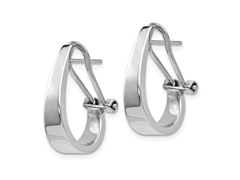 14k White Gold 18mm x 5mm Polished Hoop Earrings