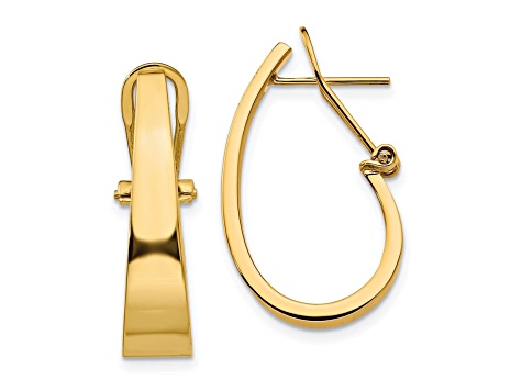 14K Yellow X Long Earring Post