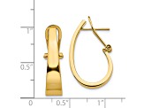 14k Yellow Gold 22mm x 6mm Polished J-Hoop Click-in Back Post Earrings