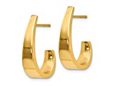 14k Yellow Gold 19mm x 5mm Medium Polished J Hoop Earrings