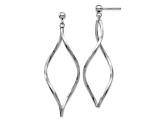 14k White Gold Twisted Post Dangle Earrings