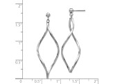 14k White Gold Twisted Post Dangle Earrings