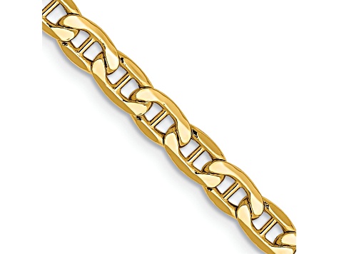 14k Yellow Gold 4.1mm Semi-Solid Mariner Chain