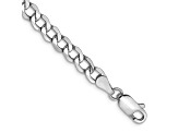 14k White Gold 4.3mm Semi-Solid Curb Link Chain. Available in sizes 7 or 8 inches.